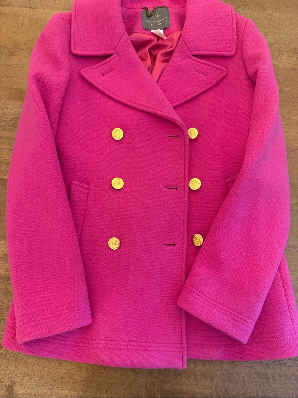 J. Crew Fuchsia Wool Stadium Cloth Coat
